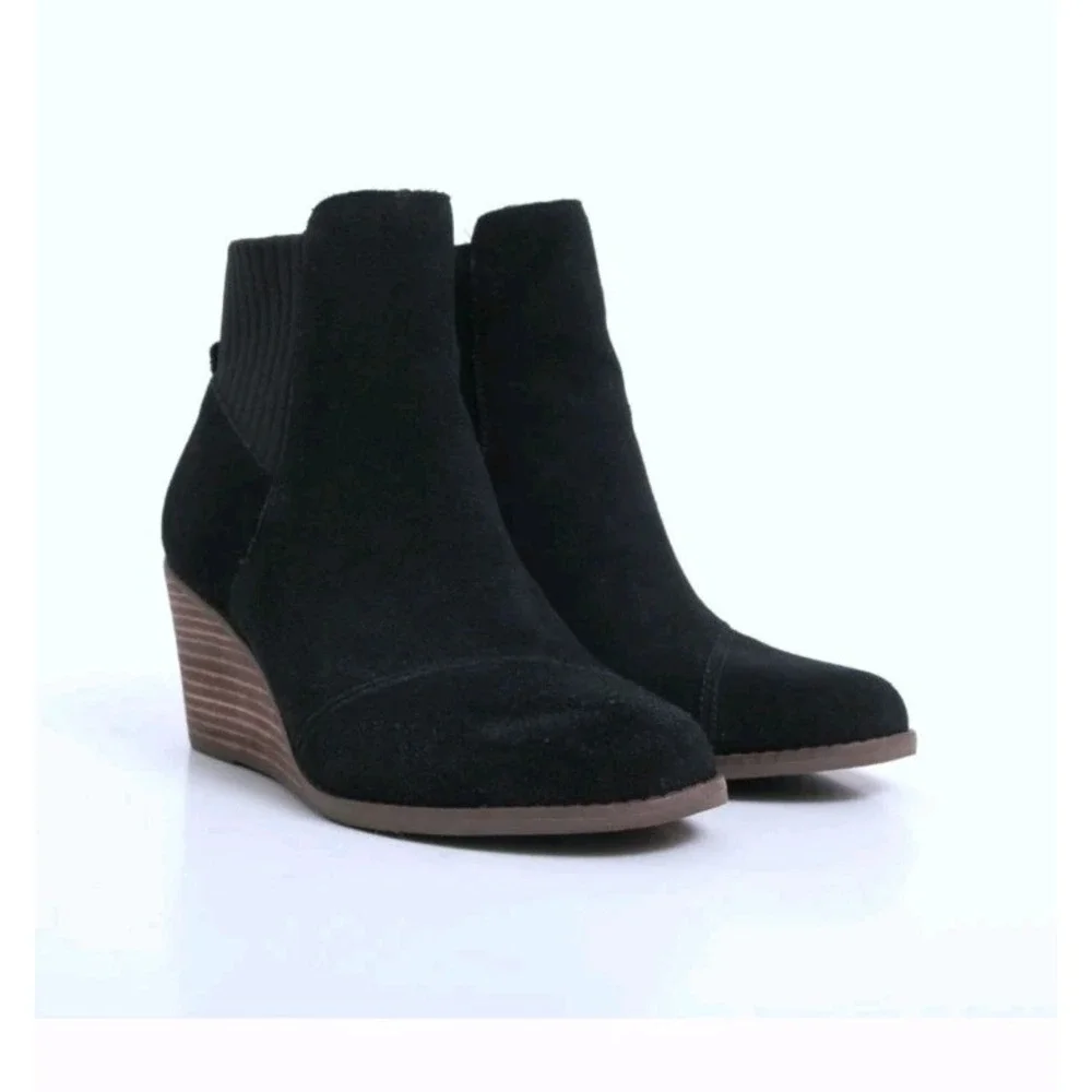 Toms Sadie Wedges Suede Boots Size‎ UK 7.5 New